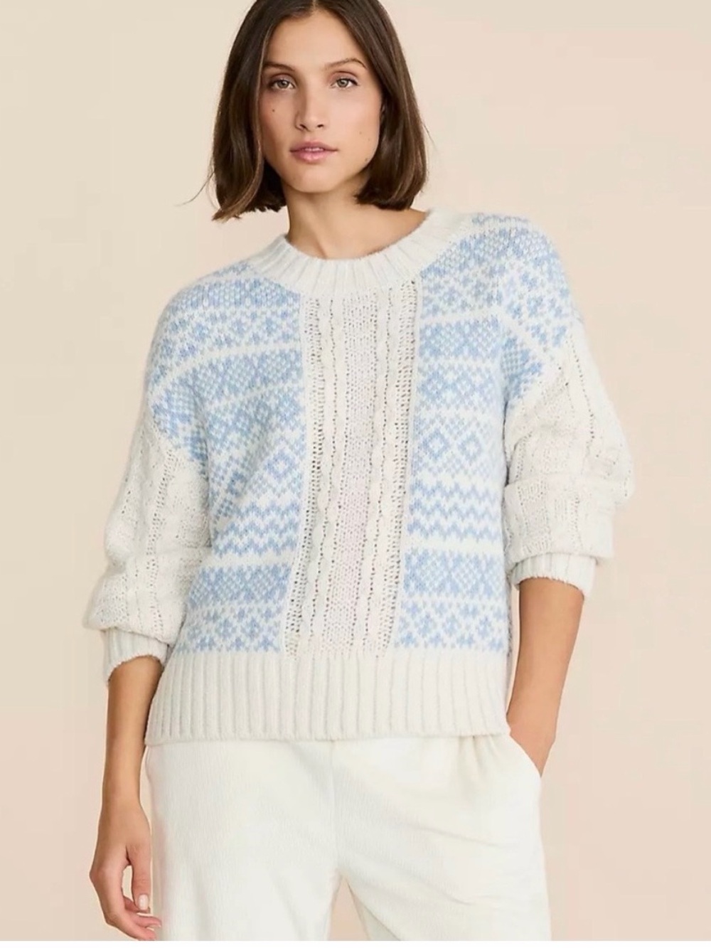 Lou & Grey fair aisle, mock neck XSP NWOT